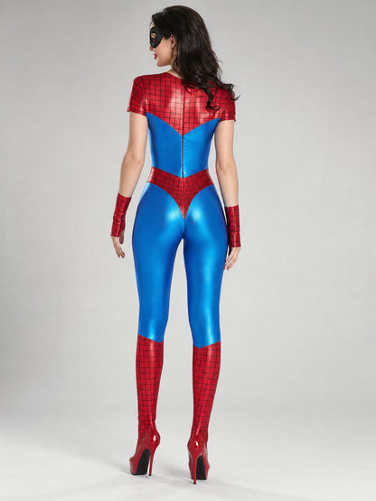 Iron Man Cosplay Costume with Mask and Gloves back view