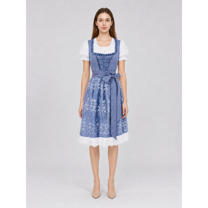 Alpine-Style Dirndl Dress with Lace-Up Front on-model view