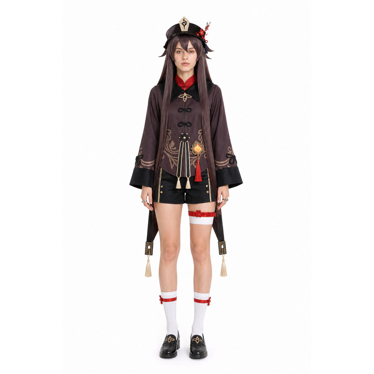 Hu Tao Cosplay Costume with Wig and Accessories main product view