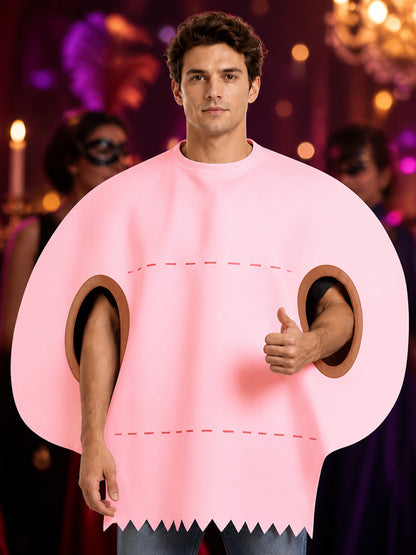 Unisex Pink Scissors Costume Jumpsuit, One-Size Halloween Cosplay Outfit