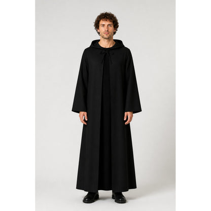 Long, Loose Black Robe with Hood