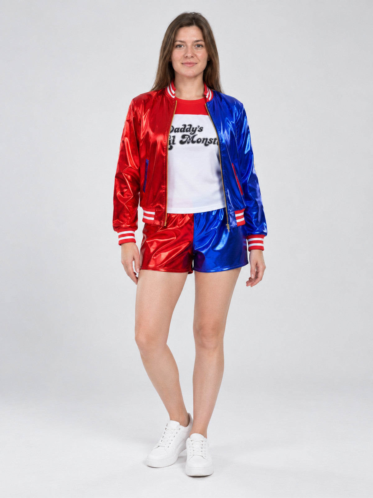 Carnival Cosplay Costume, Red and Blue, 3 Pieces