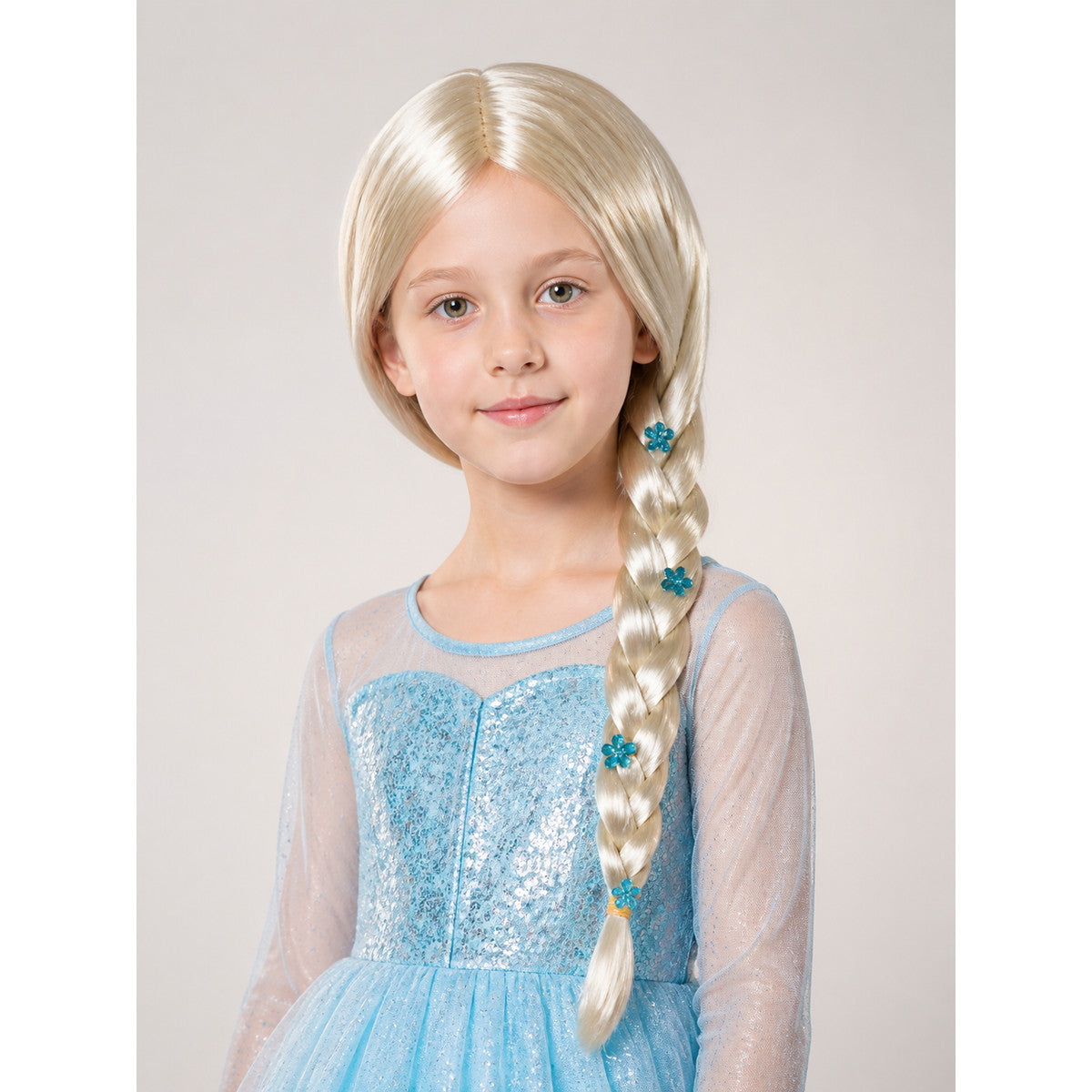 Light Carnival Wig with Long Braid for Halloween main product view