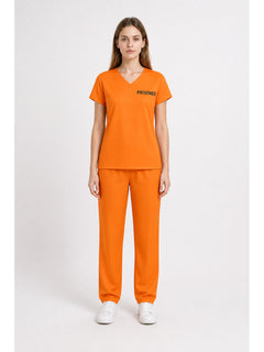 Orange Prisoner Costume, 2-Piece Set