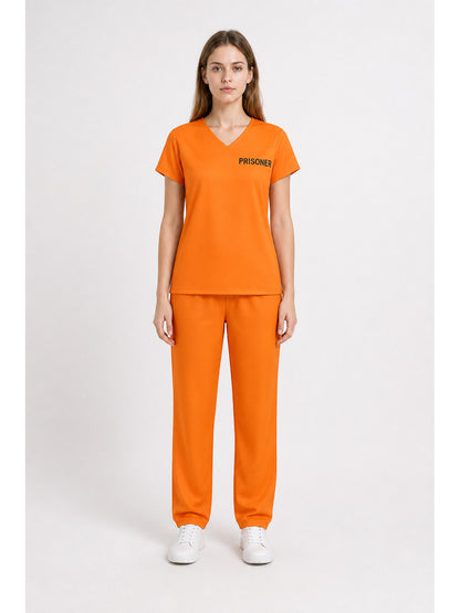 Orange Prisoner Costume, 2-Piece Set main product view