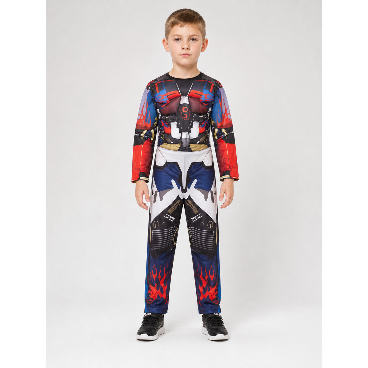 Superhero costume with mask, jumpsuit on-model view