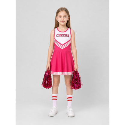 Cheerleading Dress with CHEERS Lettering and Pom-Pom on-model view