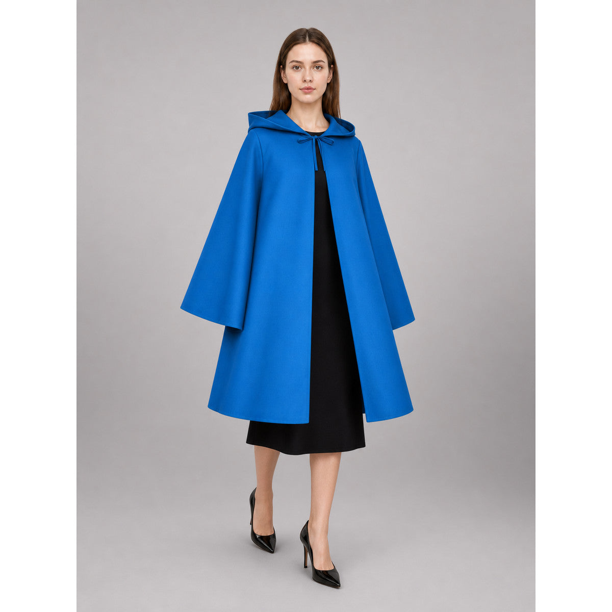 Bright Blue Zip-Up Hooded Raincoat