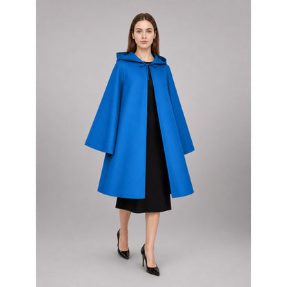 Bright Blue Zip-Up Hooded Raincoat