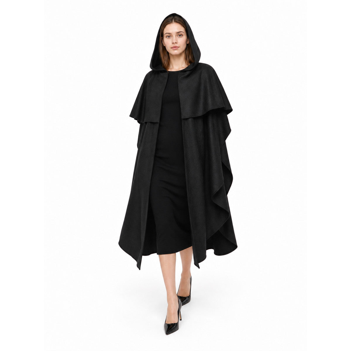 Black Hooded Carnival Cloak for Cosplay