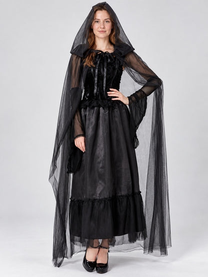 Vampire Costume with Cape and Gloves