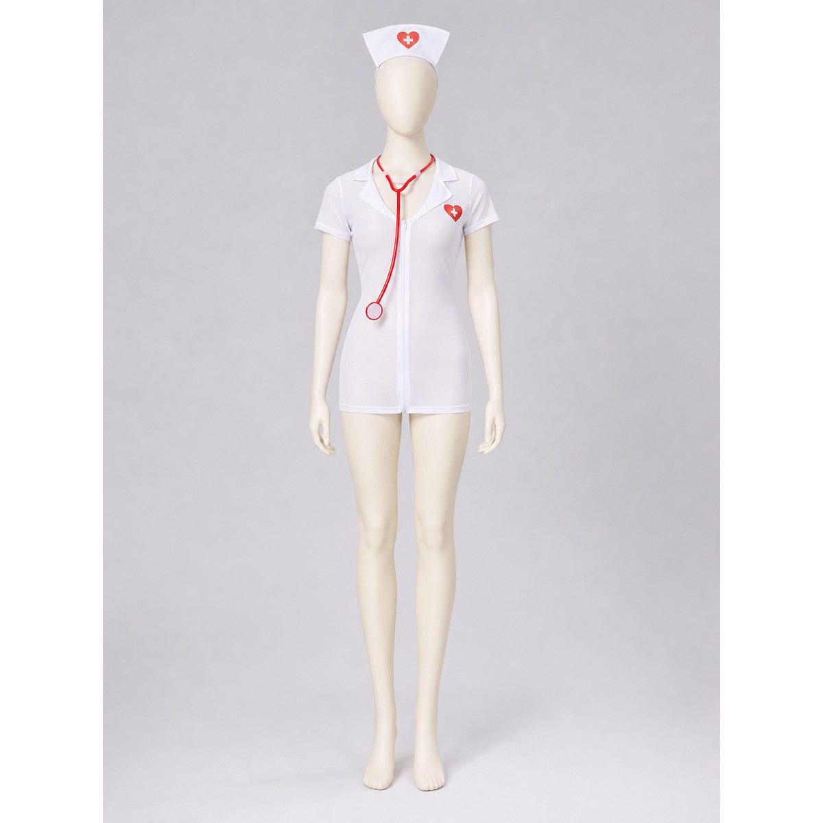 Medical Cosplay Costume, Zip-Up Dress on-model view
