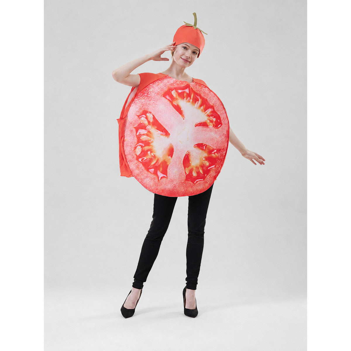 Tomato Slice Costume with Hat on-model view