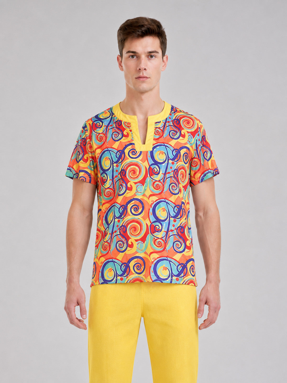 Bright 1970s disco-style costume for themed events. The set includes a front view