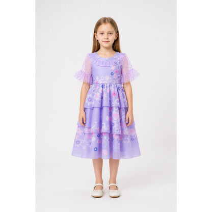 Floral Print Dress with a Full Skirt for Special Occasions main product view