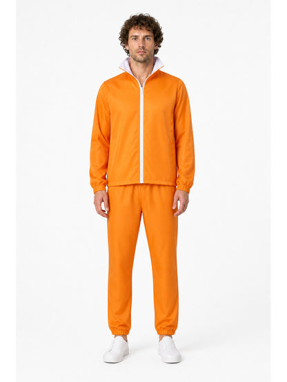 Orange Sports Carnival Costume with White Stripes main product view