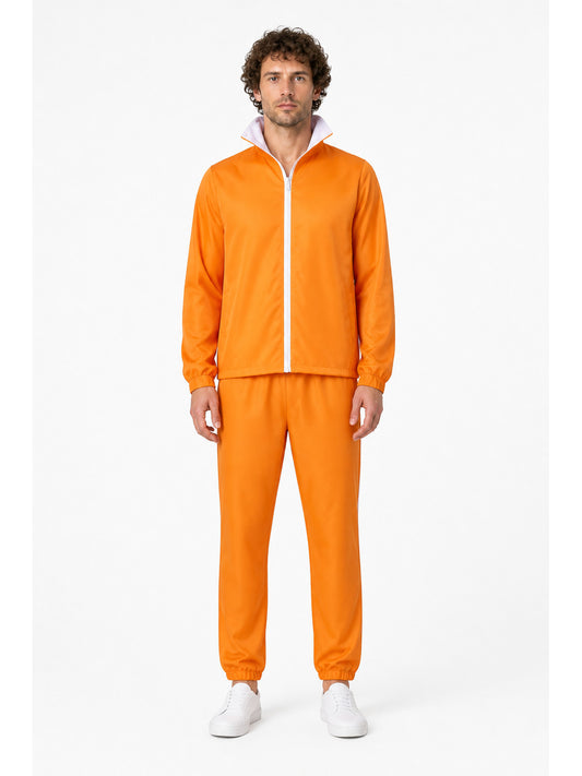 Orange Sports Carnival Costume with White Stripes main product view