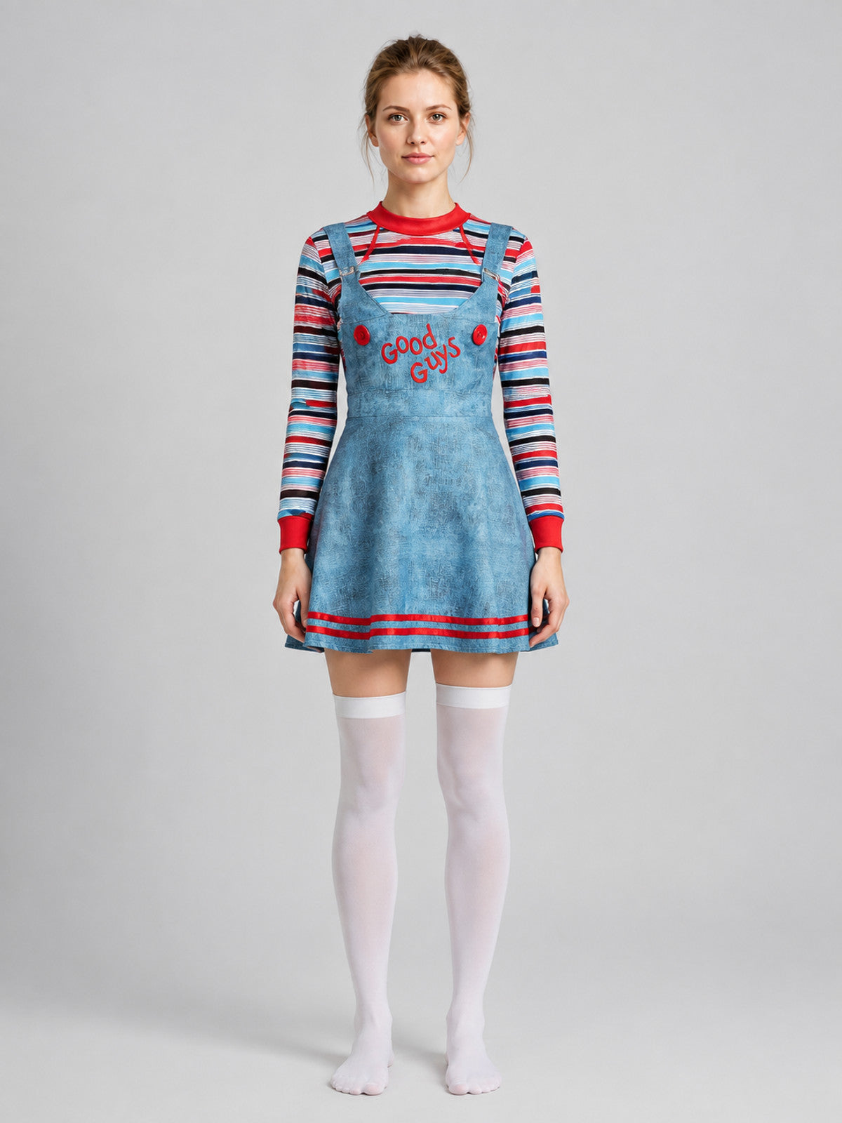 Chucky-Style Costume with Overall Skirt on-model view