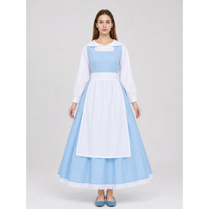 White and Blue Princess Costume Dress front view
