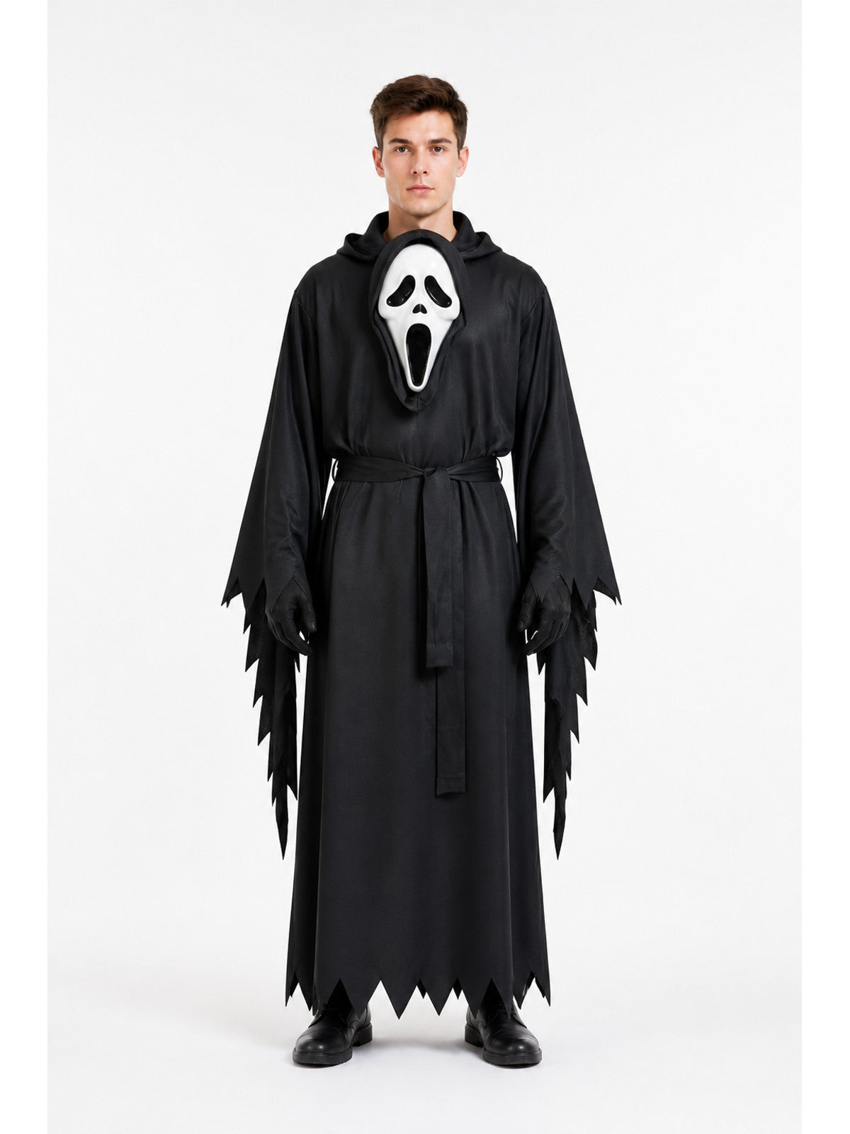 Hooded Ghost Costume with Mask for Halloween main product view