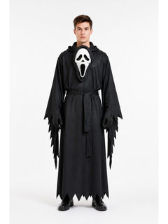 Hooded Ghost Costume with Mask for Halloween