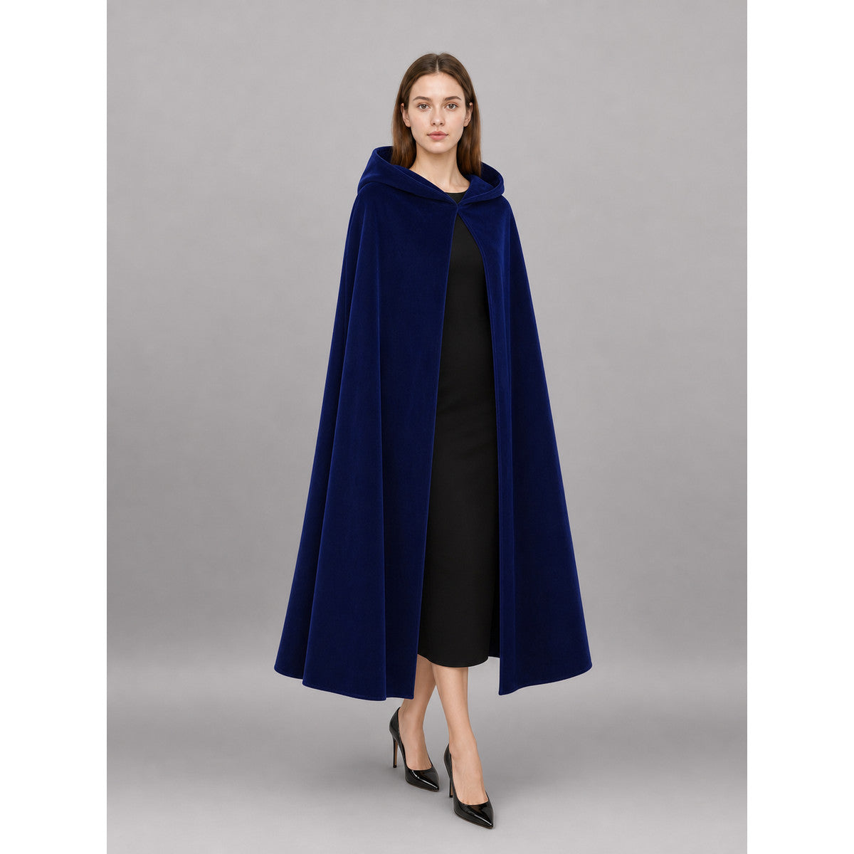 Dark Navy Hooded Costume Cloak