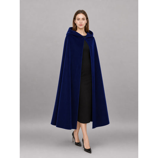 Dark Navy Hooded Costume Cloak