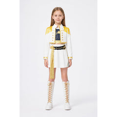 Children's White Costume with Gold Embellishments for Halloween