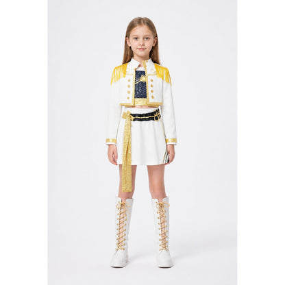 Children's White Costume with Gold Embellishments for Halloween main product view