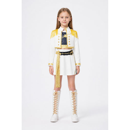 Children's White Costume with Gold Embellishments for Halloween main product view