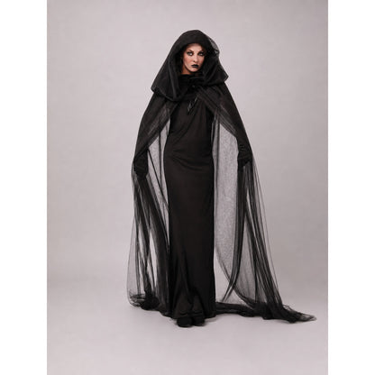Carnival costume with hood, cloak, and gloves