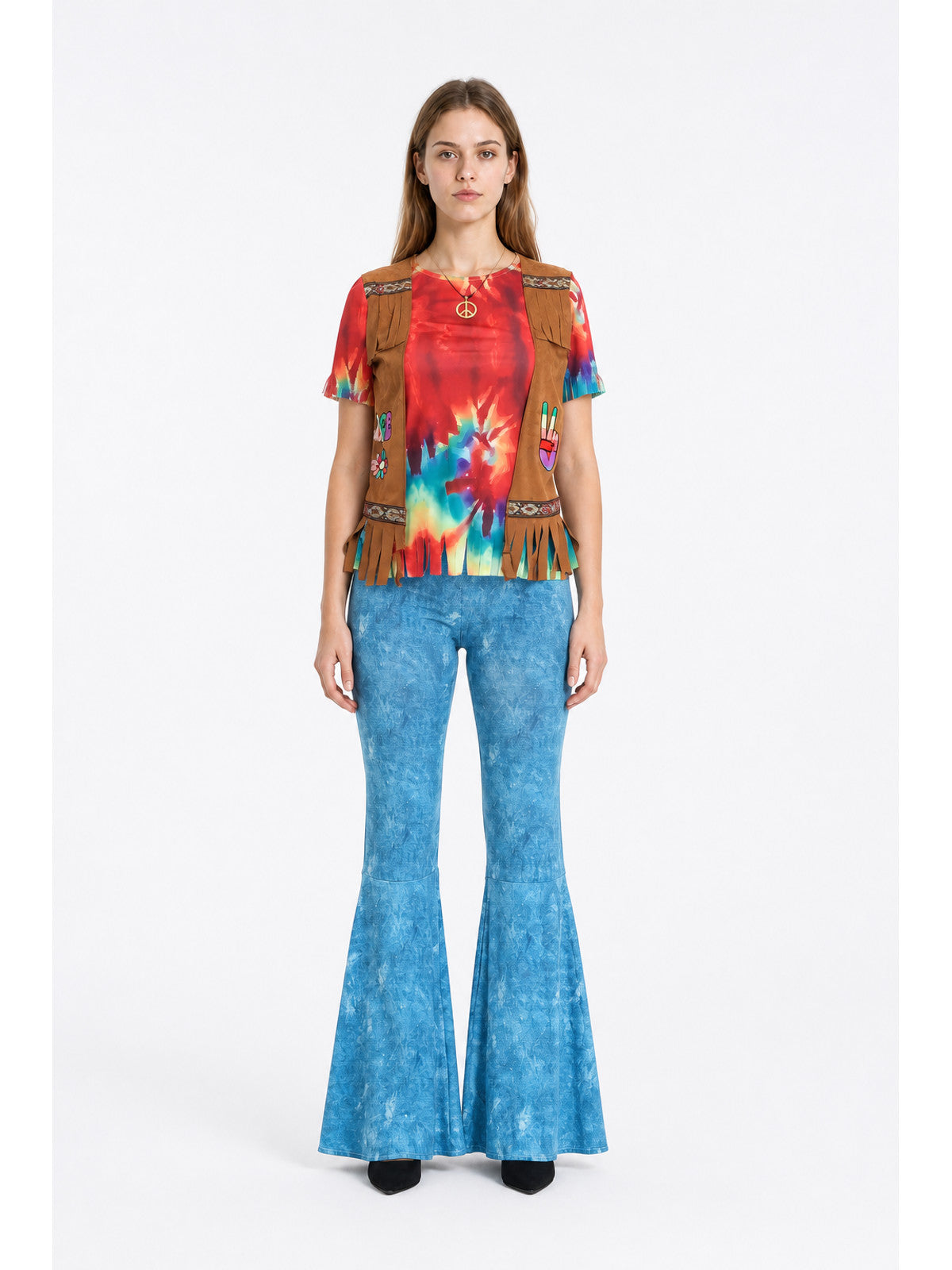 Retro Stage Costume with Fringe and Flared Pants main product view