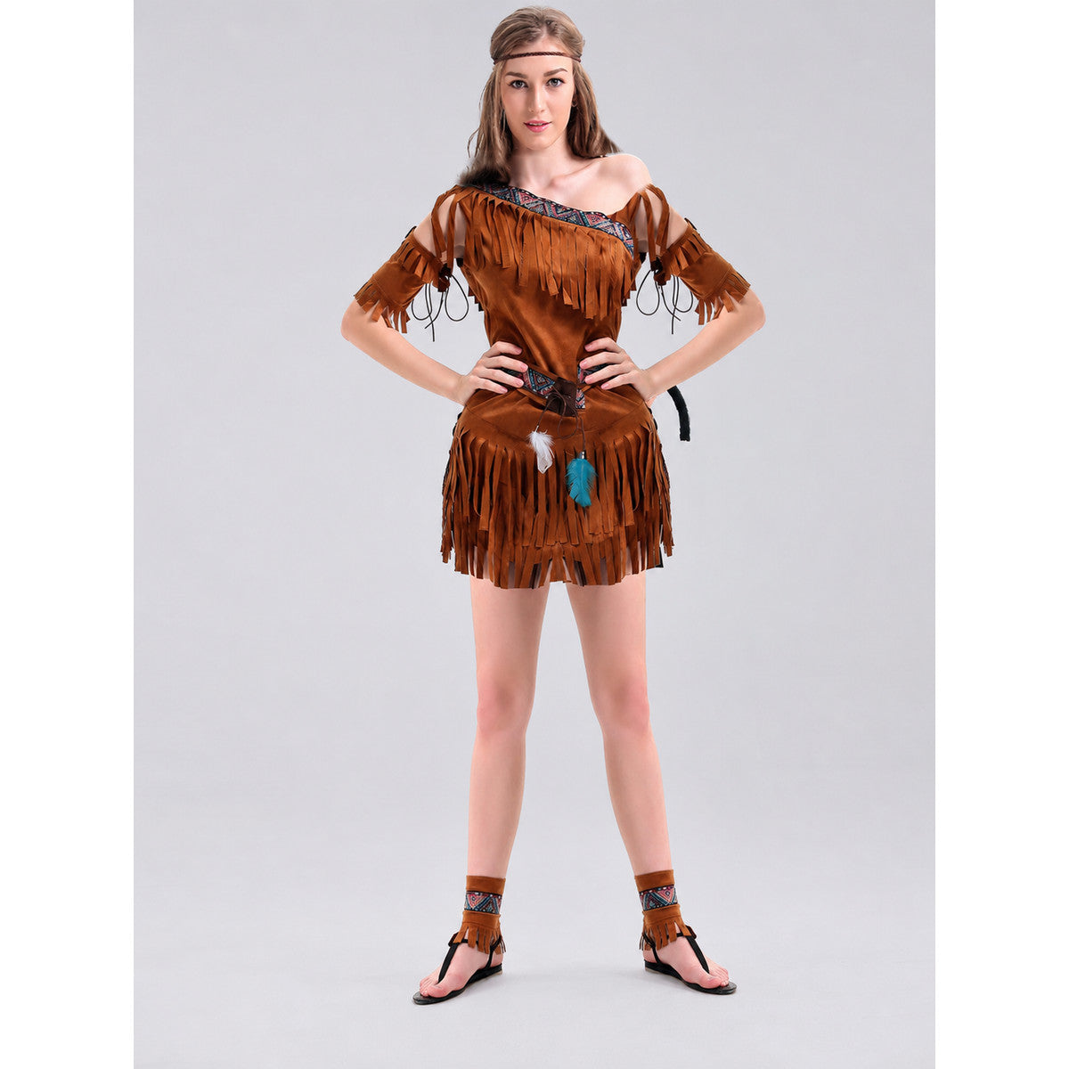 Historical Ethnic Character Costume with Fringe