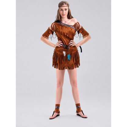 Historical Ethnic Character Costume with Fringe