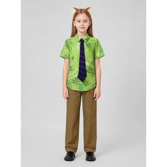 Costume Set: Shirt, Pants, Tie, and Headband on-model view