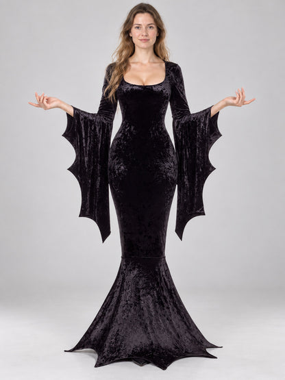 Black Gothic Long Sleeve Carnival Dress