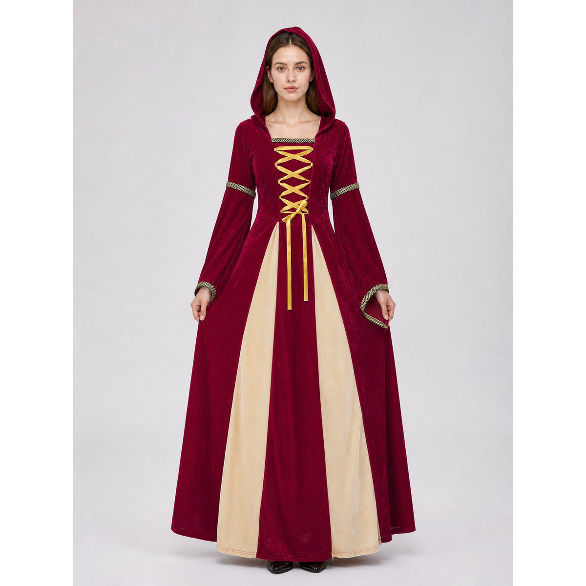 Vintage Court Dress with Hood and Lacing