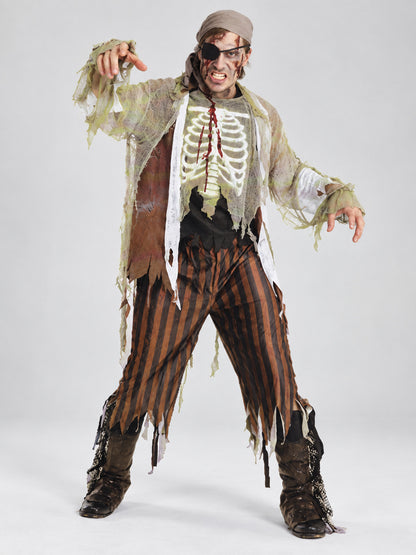 Pirate Zombie Halloween Costume with Eye Patch