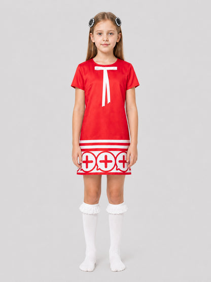 Spy x Family Cosplay Costume: Red A-Line Dress on-model view
