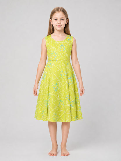 Inside Out 2 Cosplay Dress with Flared Skirt front view