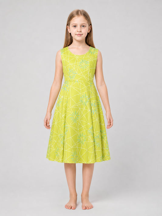 Inside Out 2 Cosplay Dress with Flared Skirt front view