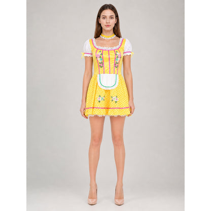 Cosplay Dress with Apron and Puff Sleeves