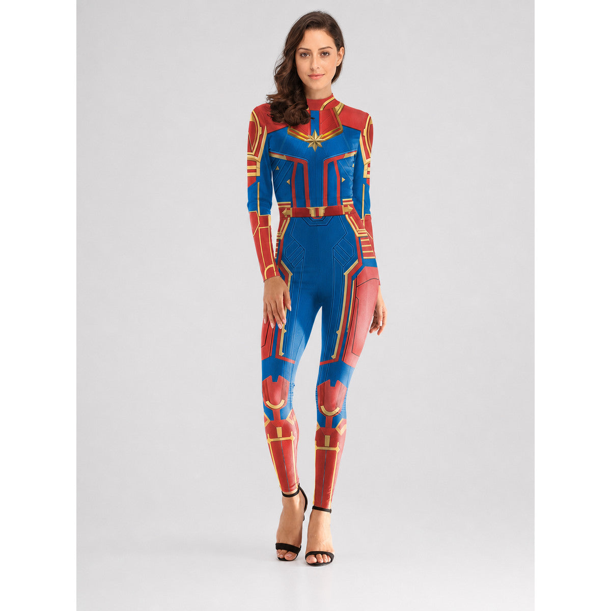 Superhero Costume Bodysuit with Print, Long Sleeve on-model view