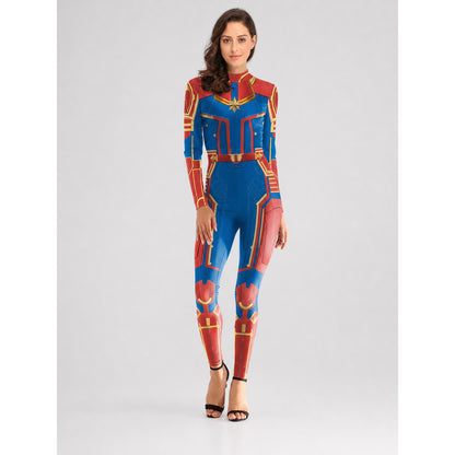 Superhero Costume Bodysuit with Print, Long Sleeve on-model view