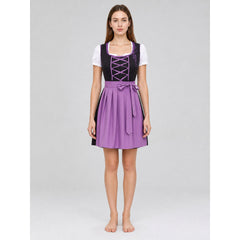 Dirndl-Style Dress with Apron and Lacing