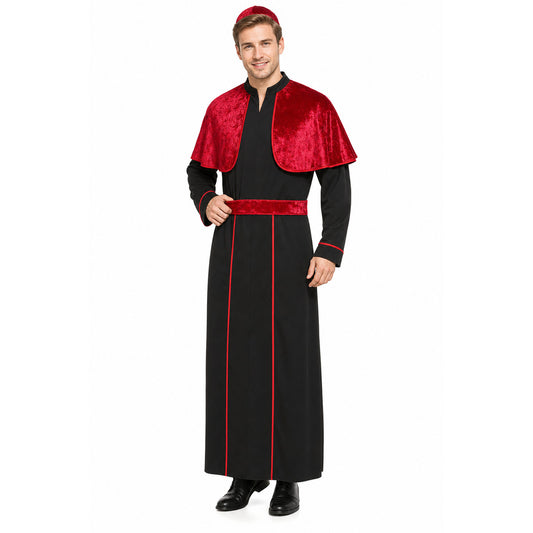 Priest costume with velvet cape
