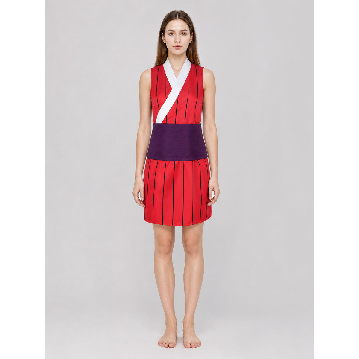 Short, Sleeveless Makio Cosplay Dress on-model view