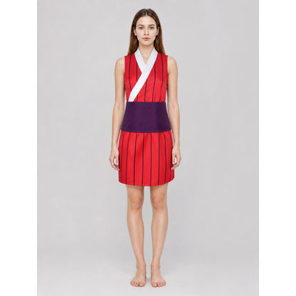 Short, Sleeveless Makio Cosplay Dress on-model view