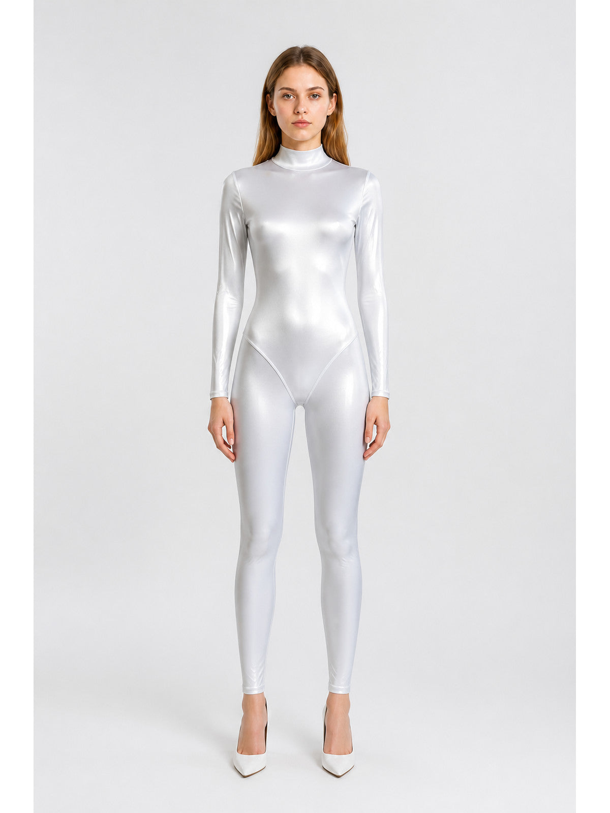 White High-Collar Jumpsuit for Halloween