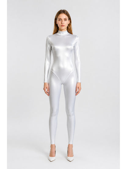 White High-Collar Jumpsuit for Halloween